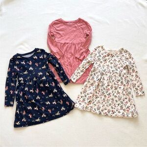 Lot of 3 long sleeve knit dresses, simple cotton fall dresses from Old Navy